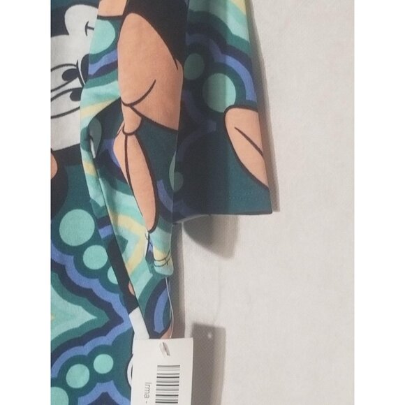 LuLaRoe Irma Disney tunic Minnie mouse green polyester blend size xxs READ new - Picture 7 of 9